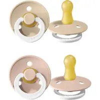 BIBS fopspeen set van 2 - VANILLA GLOW + BLUSH GLOW - Maat 1 - T1 Leeftijd: 0-6 maanden