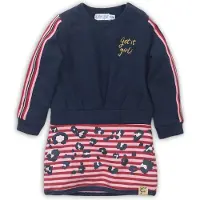 Dirkje - Meisjes jurkje - Navy+Red+Pink - Maat 56