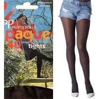 Pretty polly Panty - Dikke - Opaque - Super Soft 40 Den. - M/L - Donkerbruin - 2 Paar - Voordeelverpakking