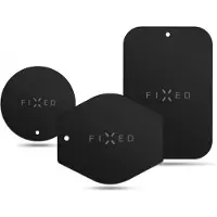 FIXED ICON Plates - Metalen Reserveplaatjes - voor magnetische telefoonhouder - zwart - universeel - compatible - metaal plaatje - set of spare plates - magnetic holders - black