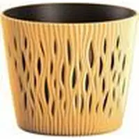Prosperplast SANDY ROUND plastic potten RONDE IN mosterdkleur - 12 X 12 X 11.1 CM