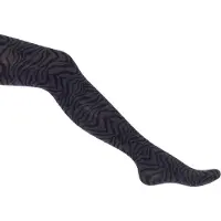 Bonnie Doon - Dames - Fine Zebra Tights - Zwart/Light Grey Heather - maat 38/40