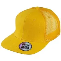 Myrtle beach Volwassenen Unisex 6 Panel Flat Peak Cap (Goudgeel)