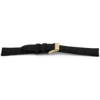 Claudio Calli Horlogeband G156G Croco Zwart Mat Goud 20x18 mm