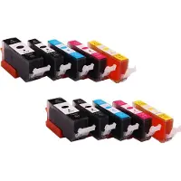 ABC Set 10x huismerk inkt cartridge geschikt voor Canon 550XL 551XL PGI-550XL CLI-551XL voor Canon Pixma IP-8750 IX-6850 MG-5400 MG-5450 MG-5500 MG-5550 MG-5600 MG-5650 MG-6300 MG-6350 MG-6400 MG-6450