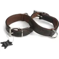 Beeztees Hondenhalsband Swirl 35 mm 28-34 cm leer bruin 745842