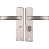 Starx Deurklink Zilver - RVS Look †“ Deurbeslag †“ Deurschild met Toiletsluiting (WC57†“5) †“ Deurklink Blok