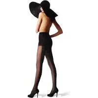 Pretty polly Panty - Fashion - Panty - Catwalk Panty - 20 Den. - 40 Den. - Voor Transparant - Achter Opaque 40 - One Size - Zwart