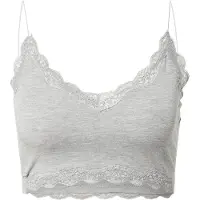 Magic bodyfashion Cozy Crop Top - V-hals - Spaghettibandjes - Heather Grey