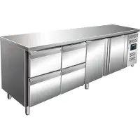 Saro Koelwerkbank met 2 deuren en 4 lades | 223 x 70 x 89/95 cm (Lager dan 90 cm;90 tot 150 cm;)