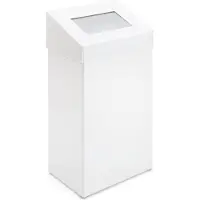 V-Part Push prullenbak 50 l Wit Gepoedercoat aluminium