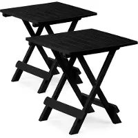 Deuba Bijzettafel Adige Set van 2 Zwart Kunststof 50x45x43cm