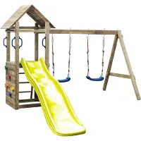 Swing King SwingKing speeltoren Maria + glijbaan en schommel geel 295x160x210cm