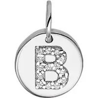 Trendjuwelier huiscollectie Bedel Letter B Zirkonia Zilver