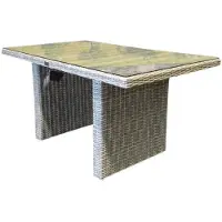 AVH-Collectie Ibiza lounge-dining tafel 140x80xH70 cm wit grijs