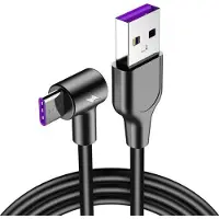 Dolphix USB-C haaks naar USB-A snellaadkabel - USB2.0 - tot 3A / zwart - 3 meter
