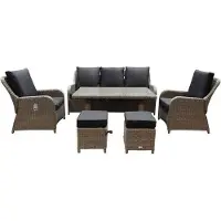 AVH-Collectie Bilbao stoel-bank dining loungeset verstelbaar 6-delig grijs