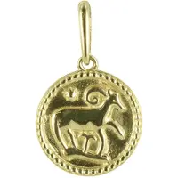 New Bling 9NBG-0286 Gouden Sterrenbeeld - Ram - 10 mm Doorsnee - 14 Karaat - Goud