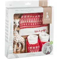 Sophie The Giraffe Cadeauset "Mijn Kerst met Sophie"- Kraamcadeau - Babyshower cadeau - poppetje, kerstmuts & slofjes - Vanaf 0 maanden - 3-Delig