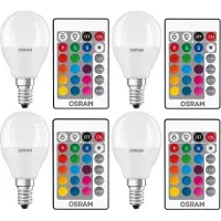 Osram 4x LED lamp E14 | Kogel P45 | Mat | RGB + 2700K | Dimbaar | 4.9W (40W)