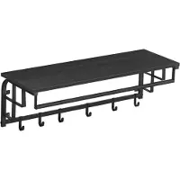 Mazazu Wandkapstok Lea | BOSTIC hout zwart 88x30x27 cm wandkapstokken | NADUVI