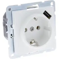 Q-Link S–Line contactdoos – randaarde – USB – 2.1A – 5V – polarwit