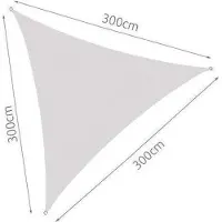 Iso Trade Luxe Schaduwdoek 3 x 3 x 3 kleur grijs / zonnescherm/ zonwerend/ water bestendig en UV-beschermend