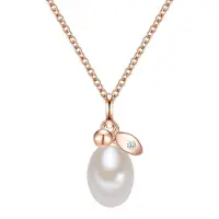 Valero Pearls Ketting rose-goud / transparant / parelwit