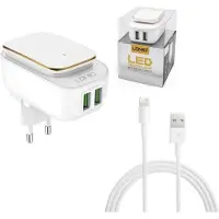 LDNIO oplader A2205 Snellader Geschikt voor: Apple iPhone 14 / 13 / 12 / 11 / X / XS / XR / MAX / iPhone 8 / 8 Plus / iPhone SE / 5S /5 / iPhone 6S / 6 Plus / 7 / 7 Plus - Oplaadkabel en Adapter