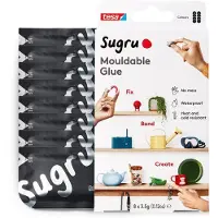 Sugru kneedbare lijm van tesa, 8-pack (8 x 3,5 g) in zwart