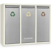 Klarstein Ordnungshüter 3 afvalemmer afvalscheider 45L (3 x 15 L) créme beige