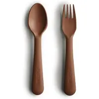 Mushie - Kinderservies Vork & Lepel - Caramel