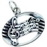 Aim Zilveren hanger muziekbalk met vioolsleutel