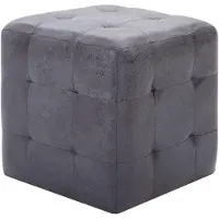 vidaXL Nachtkastjes 2 st 30x30x30 cm kunstsuède grijs