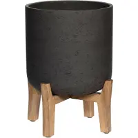 Pottery Pots Bloempot Rough Charlie XXL Feet Low Black washed 47 x 62,5 cm