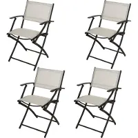 Pro Garden Vouwstoel/ Klapstoel/ Tuinstoel/ Campingstoel - met armleuning - 54X56X83.5cm - Wit - 4 STUKS