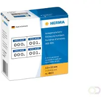 Herma Bijlagenummers zelfklevend 2-fach 15x22 mm opdruk donkerblauw, 0-999