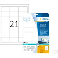 Herma 5074 verwijderbare etiketten A4 63,5 x 38,1 mm wit (525 etiketten)