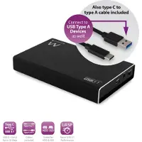 Ewent EW7070 Usb C harde schijf behuizing 2.5" SATA SSD/HDD aluminium
