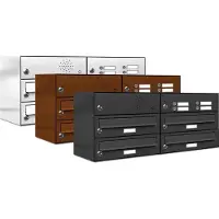 Brulo Brievenbus 4 klein type 2_Brievenbus met intercompaneel _4_adressen__RVS