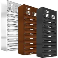 Brulo Brievenbus 8 klein type 2_Brievenbus met intercompaneel _8_adressen__RVS