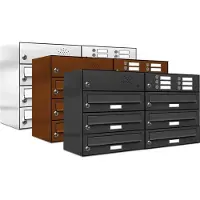 Brulo Brievenbus 6 klein type 2_Brievenbus met intercompaneel _6_adressen__RVS