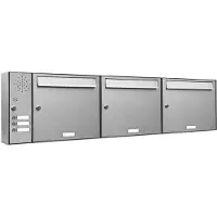 Brulo Brievenbus 3 groot type 2_Brievenbus met intercompaneel _3_adressen__RVS
