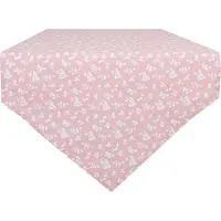 Clayre & Eef tafelloper 50x160 - wit, roze - katoen, 100% katoen