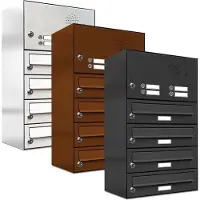 Brulo Brievenbus 4 klein_Brievenbus met intercompaneel _4_adressen__RVS