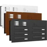 Brulo Inbouw met intercom 6 adressen type 2_Brievenbus met intercompaneel inbouw_6_adressen__RVS