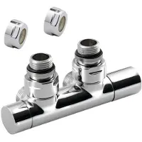 Sapho Twin radiator onderblok m/o aansluiting chroom