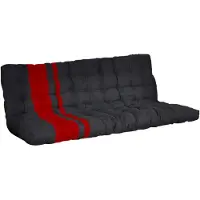 Vente-unique Futon MODULO clic-clac - 135 x 190 cm - Kleuren: zwart en rood