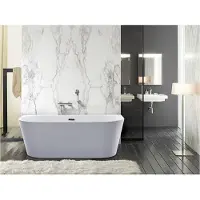Vente-unique Halfvrijstaande badkuip DIVINA - 170 x 75 x 58 cm - 245L- Wit