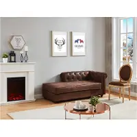 Vente-unique Meridienne chesterfield SHIREL van microvezel met lived-in leeraspect